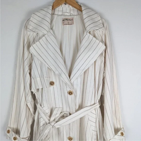 We The Free / Free People Melia Mac Linen Blend Contemporary & cool Trench Coat - Picture 4 of 9